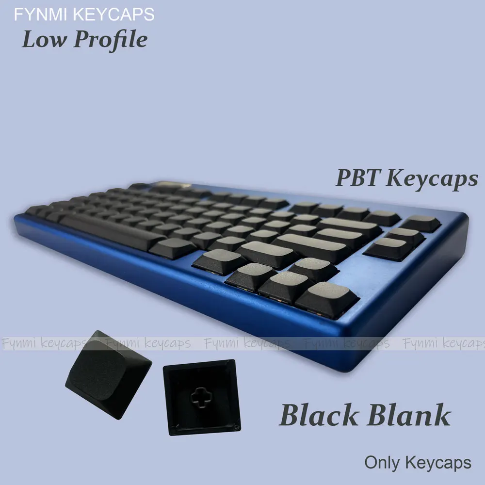 Fynmi Blank Black Low Profile Original PBT Keycaps ANSI 61-116 klawiszy, barwione sublimacyjnie keycapy do klawiatur mechanicznych — zdjęcie produktu 2