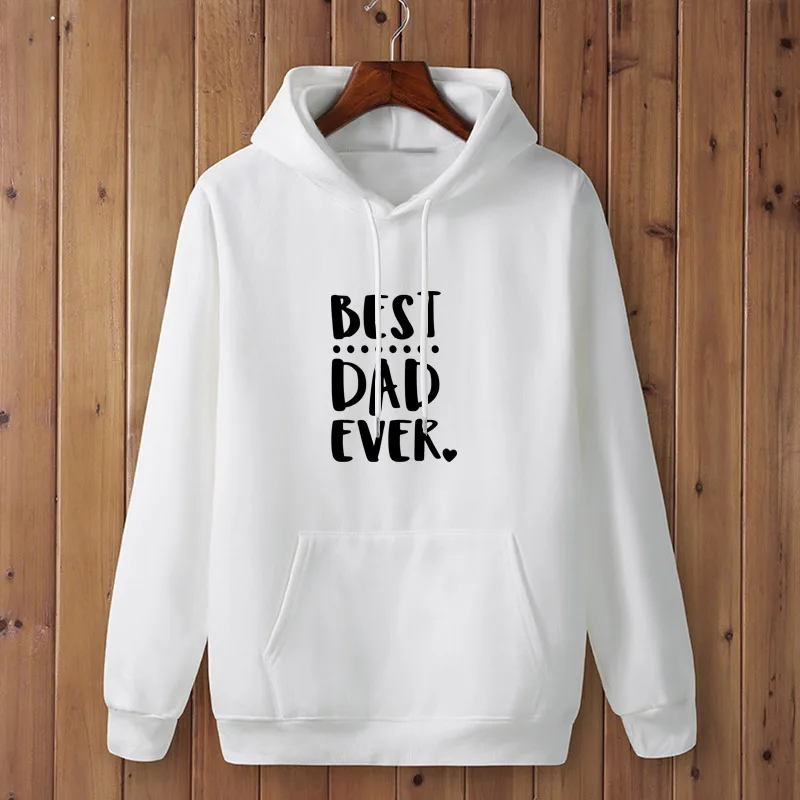 Fashion Fathers Day Gift Best Dad Ever heart Sweatshirt Clothes Sweatshirt hoodies Men Autumn Winter Hip Hop HoodedFashion Fathe