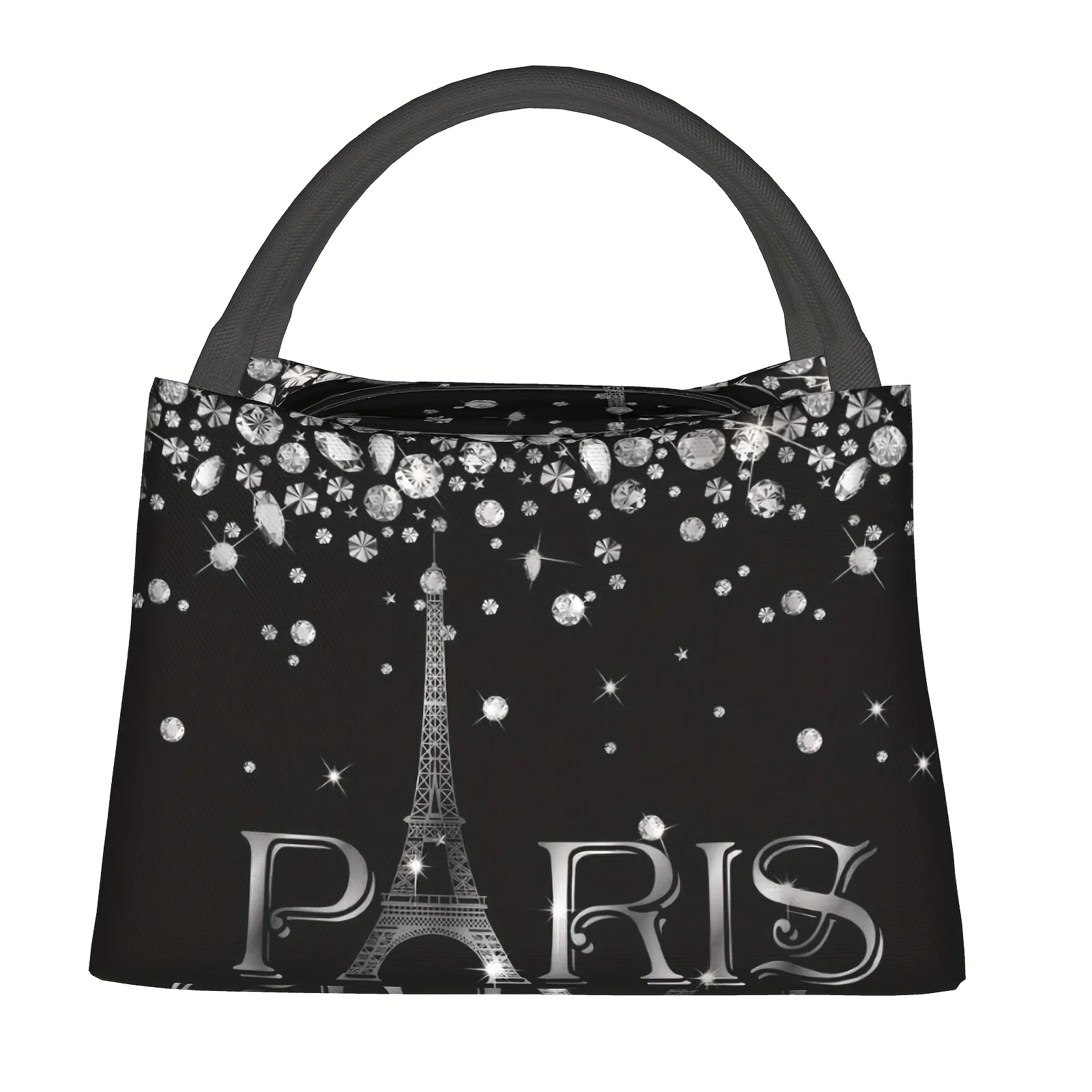 Stylish Romantic Paris Eiffel Tower Reusable Lunch Bag for Man Women Work Picnic Travel Beach Fishing, Lunch Box