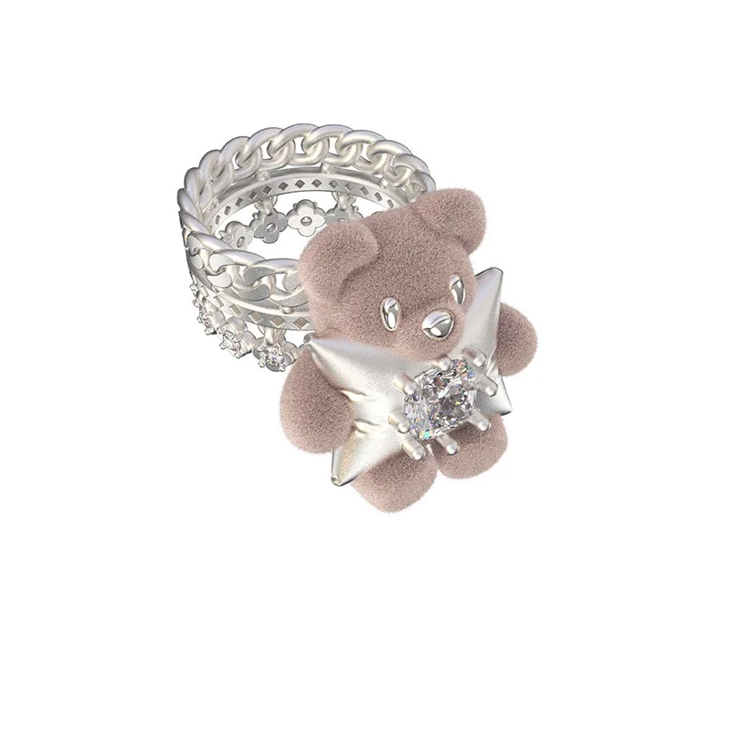 Stylish Bear Jewelry Accessories Ring for Women Men Fashion Forward Crystal - Embellished Jewelry Popular