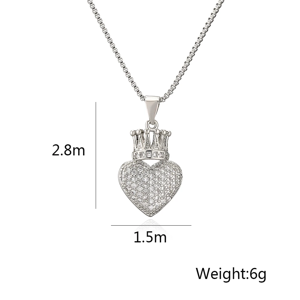 Delicate Crown Pendant Necklaces For Women Girls,Light Luxury Cubic Zirconia Accessories,Party Vacation Wedding Jewelry