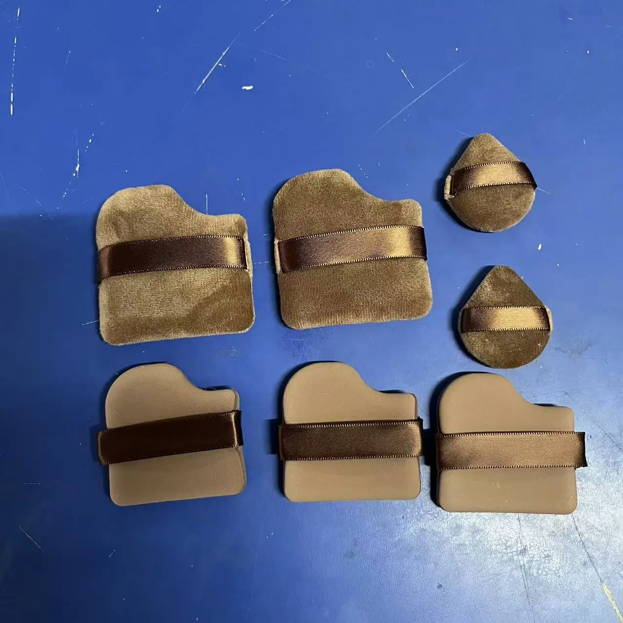 Chocolate Biscuit Makeup Sponge Travel Set(6pc) - Bouncy Q-Texture Air Cushion  Mini Thumb Concealer Finger Puff, cosmetic tools