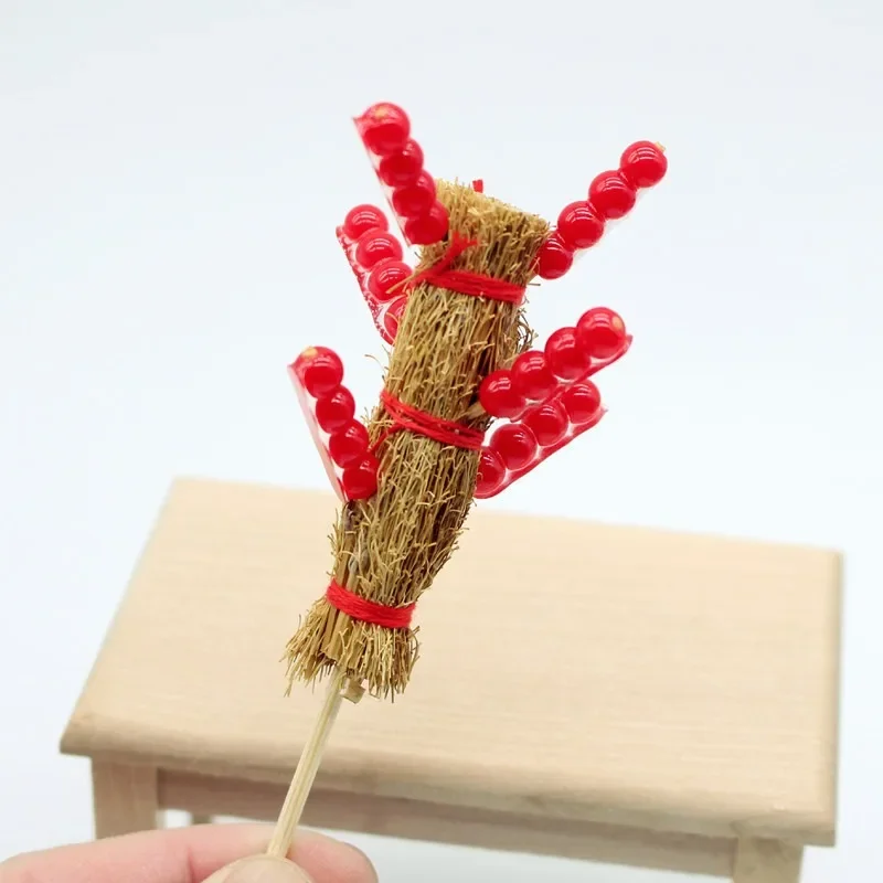 Dollhouse Mini Bingtanghulu String Model Tiny Sugar-Coated Haws Pole Miniature Scene Ornament