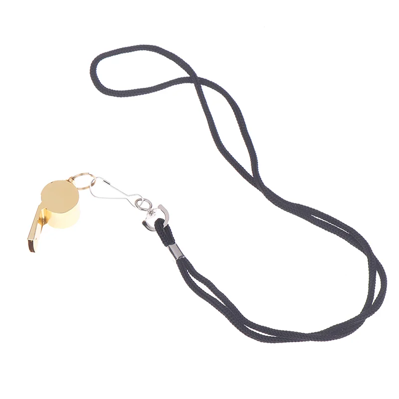 Gold Stainless Steel Professional Football Basketball Sports Referee Training Police Whistle Command Outdoor Survival Whistle