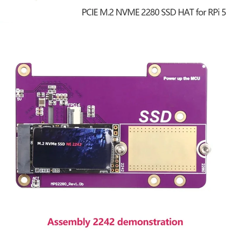 PCIE M.2 NVME 2280 2230 2242 Gen3 SSD HAT Expansion Board+Case+SSD Heat Sink For Raspberry Pi 5 Easy Install Easy To Use