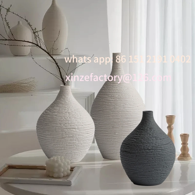 Customizable Living Room Interior Office Desktop Simple Ceramic Vase Decoration for Home Nordic