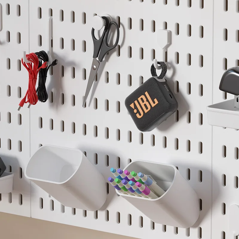 Desk Pegboard Organizer Wall Mounted Storage Board for Office Supplies Stationery Headphones Accessories