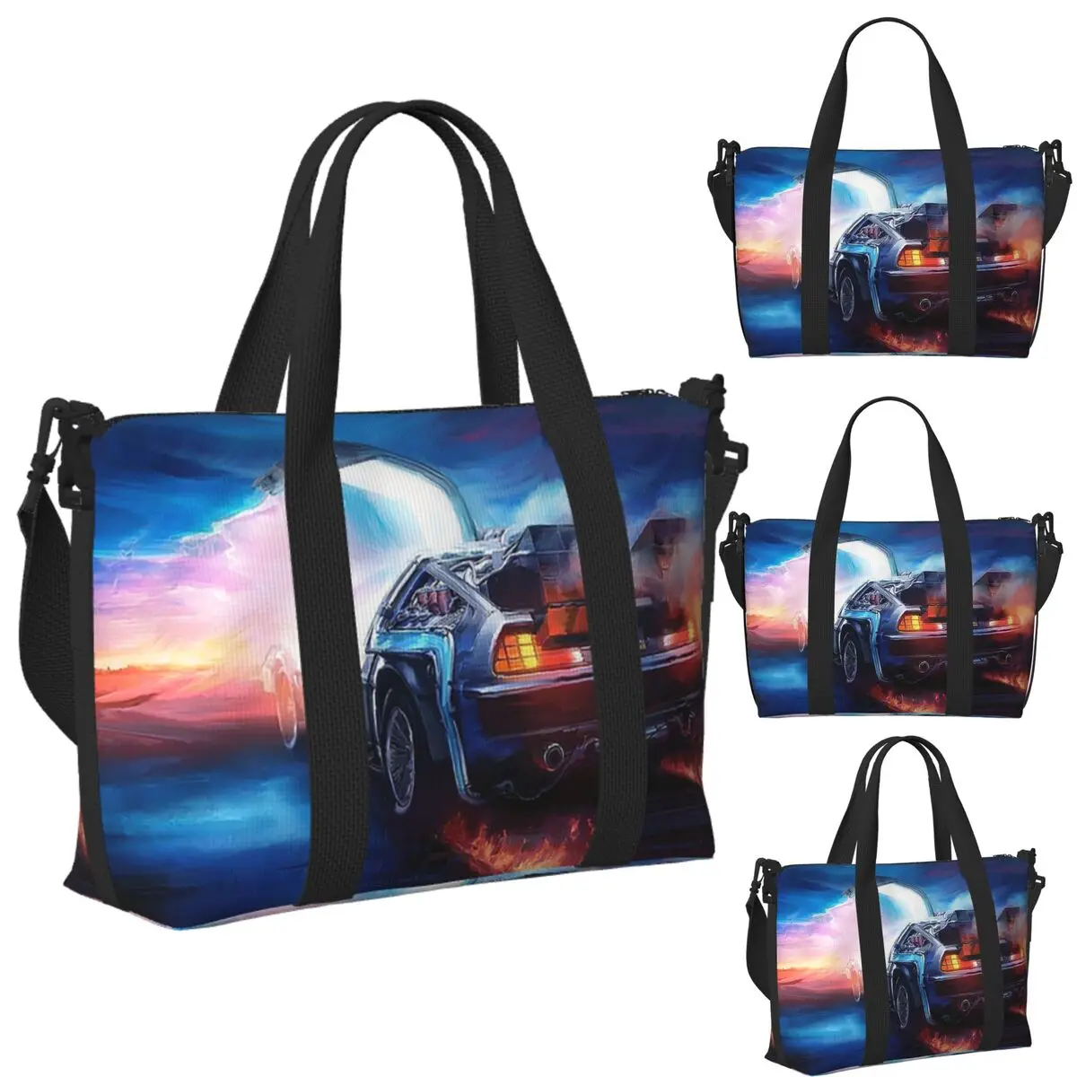 

Пляжная дорожная сумка Back To The Future Delorean Time Machine, сумки-тоут для тренажерного зала, йоги, женская дорожная сумка для покупок