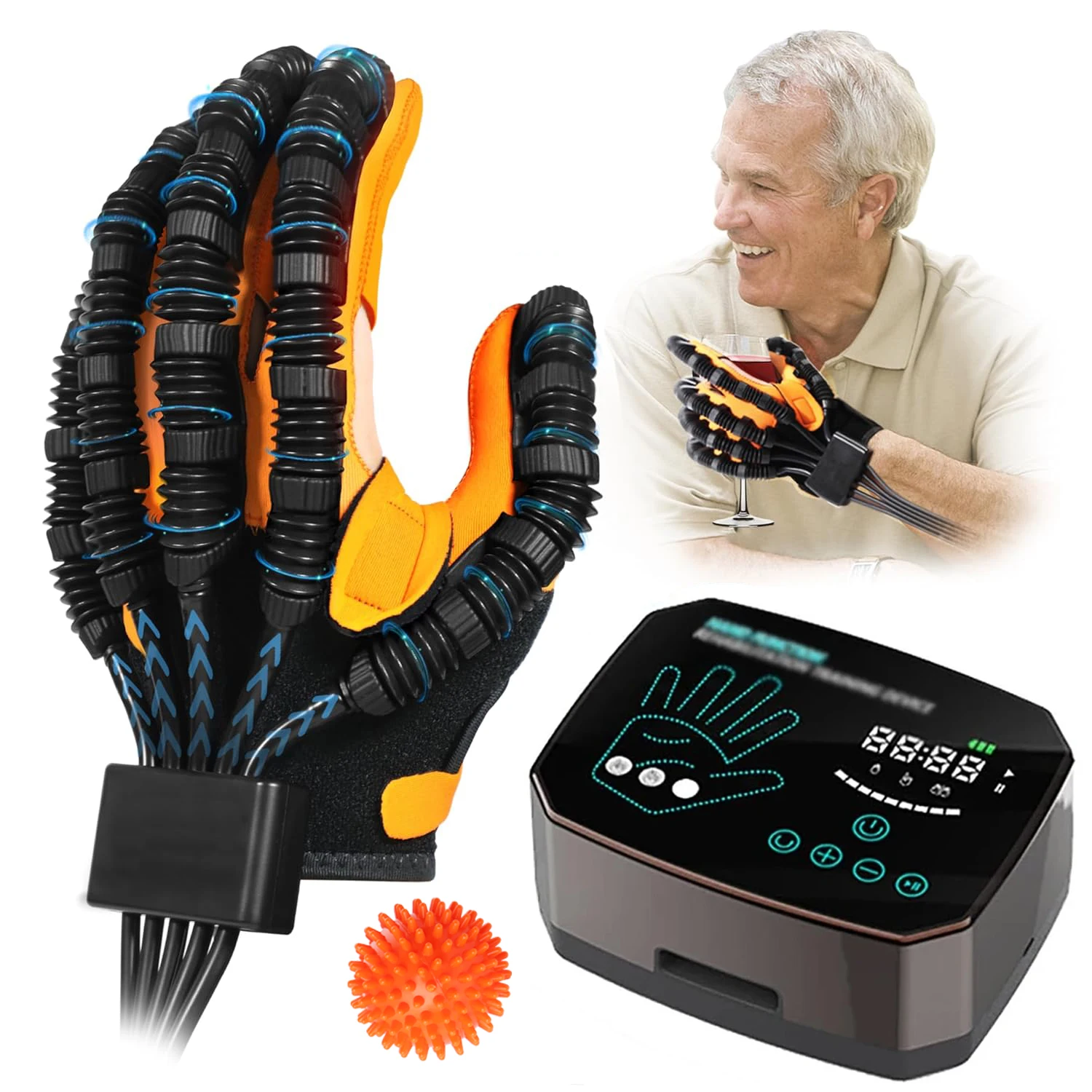 

Hand Rehabilitation Gloves Robot Device Stroke Hand Exerciser Hemiplegia Glove Stroke Recovery Equipment Finger Training Devices