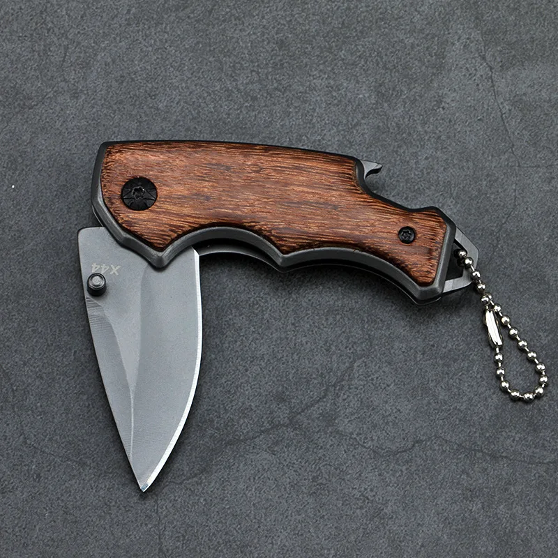 Solid Wood Handle Folding Knife Blade 4cr14 Household Kitchen Melon Fruit EDC Tool Outdoor Survival Pocket Tactical Knife