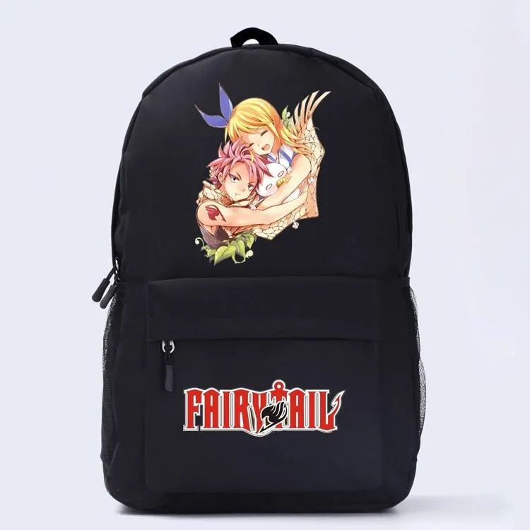 

32×45×12cm Black White, Fairy Tail, Anime, Student Kids Teens School Bags Large Capacity Mochilas Gift, Backpacks, Girls Boys