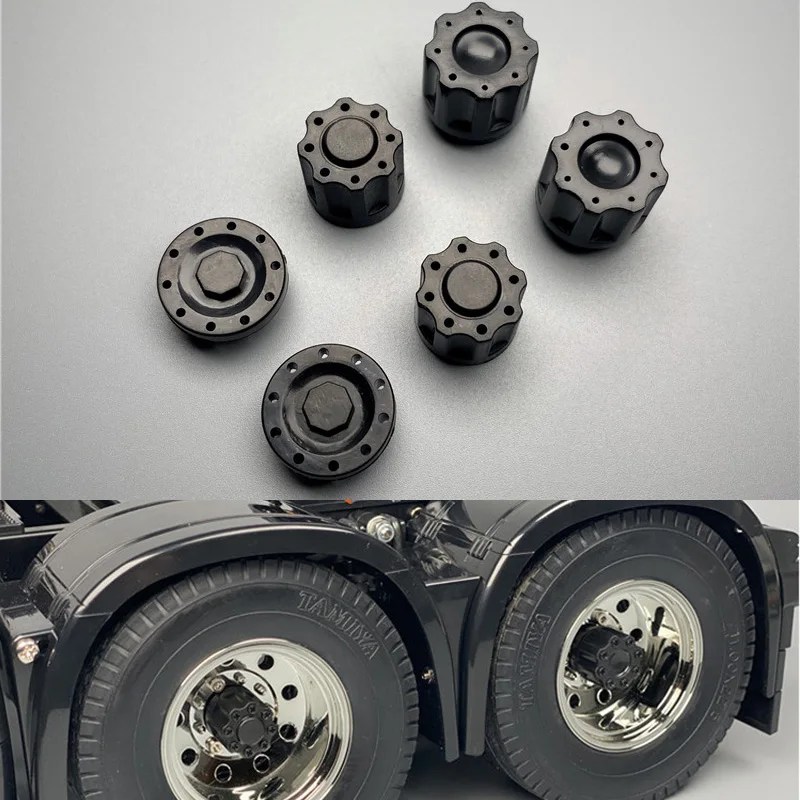 Wheel Hub Cover M4 Locknut Cover Spindle Head for 1/14 Tamiya RC Truck Tipper SCANIA 770S 56368 VOLVO ACTROS BENZ MAN Model Car