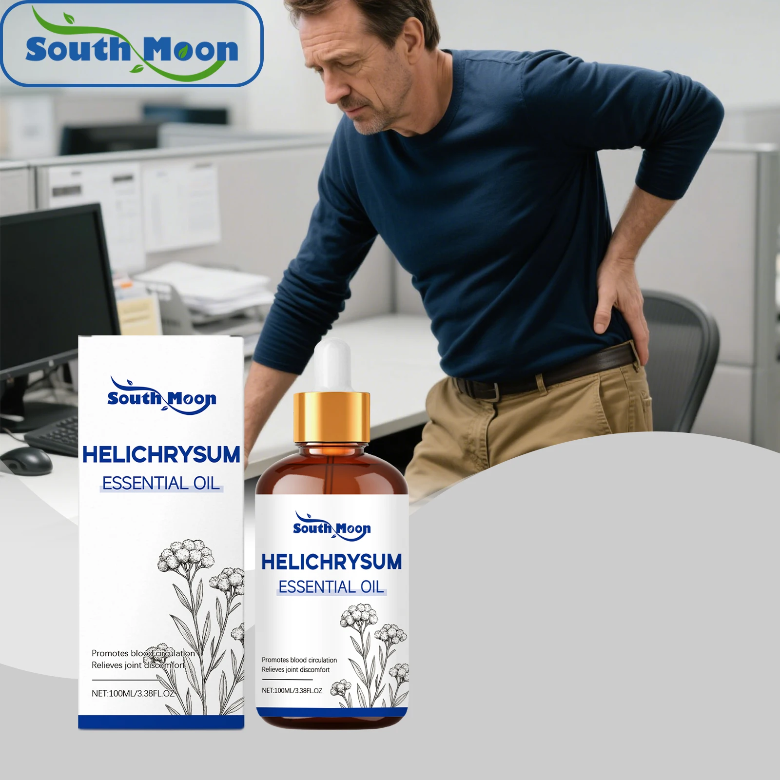 Body care essential oil nourishes, comforts, reduces joint pain, improves joint flexibility, and is applied externally.