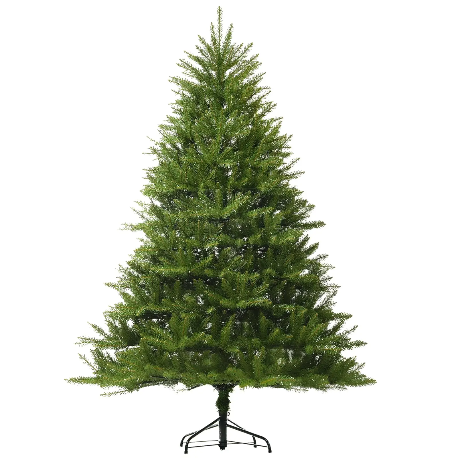 7FT Unlit Christmas Tree Green, Dunhill Fir Artificial Tree with 2144 PVC Branch Tips, Realistic Full Shape, Foldable