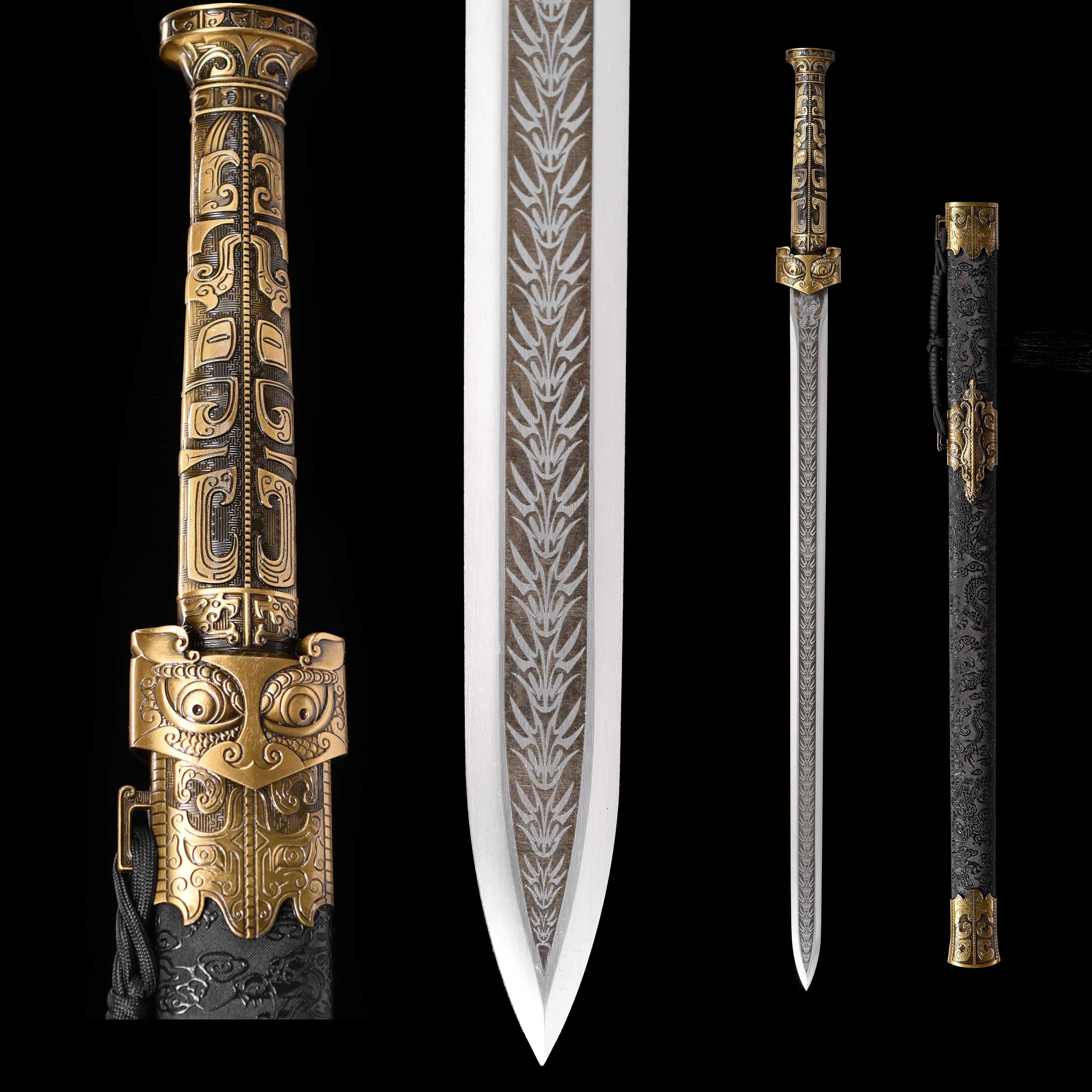 

102cm Medieval China Yue King's Sword True steel battle Preparation, hand-polished sharp samurai sword Weapons katana Ninja arts