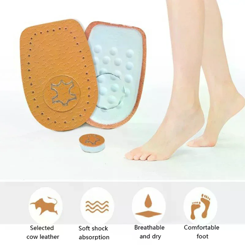 2pcs Unisex Soft Insole Heel Support Lift Insert Shoe Pad Height Foot Cushion
