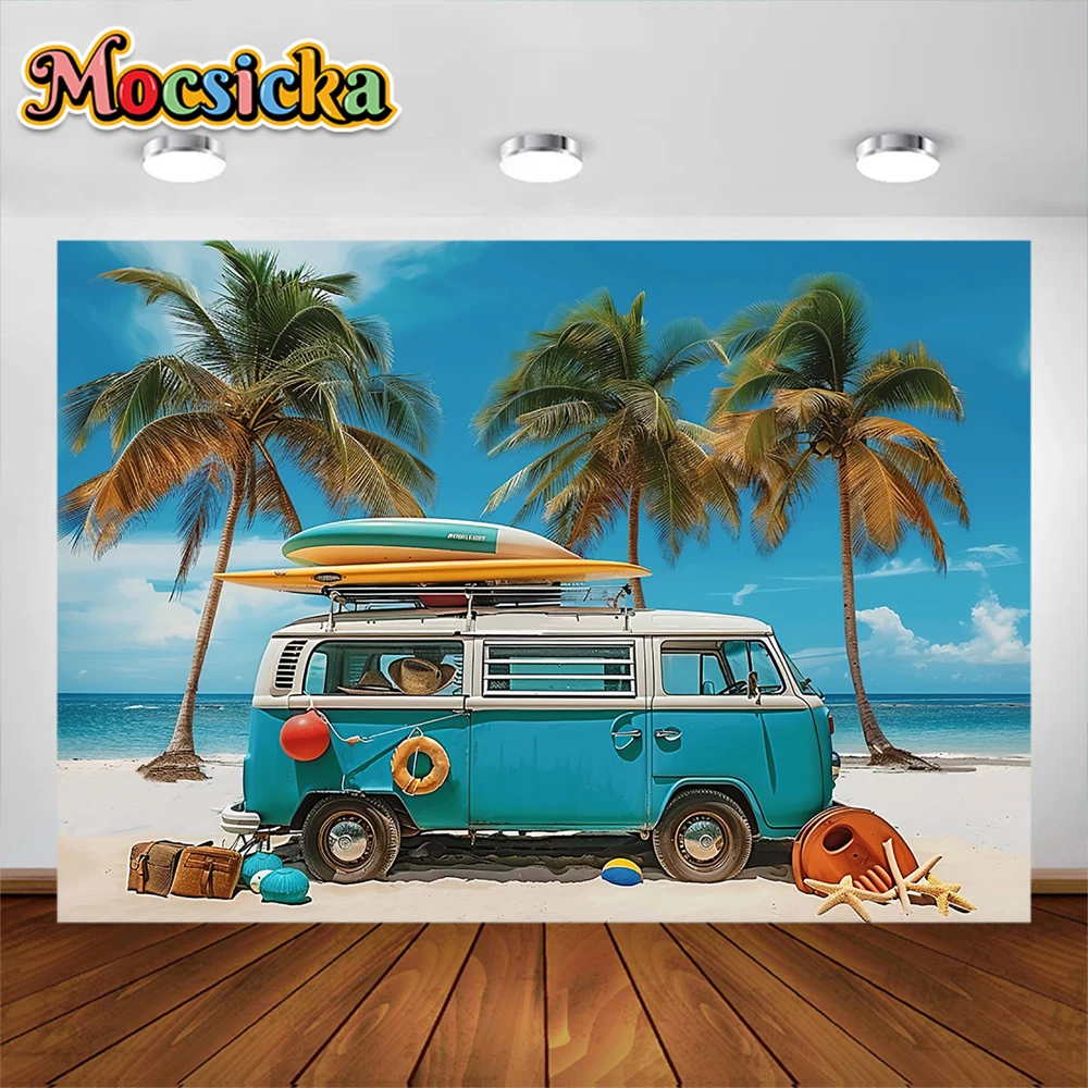 Sommer tropische Meer Auto Hintergrund für Fotografie Strand Baby Dusche Foto fotografischen Hintergrund Fototermin Fotostudio