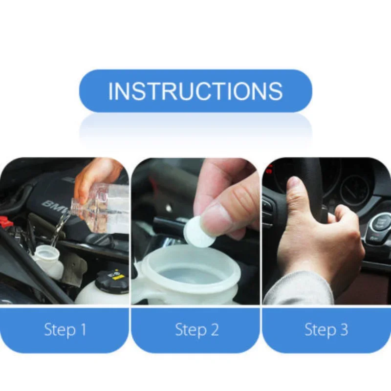 Auto Windshield Washer Fluid Concentrate Tablets Solid Foam Wiper Tablet for Cleaning Carriage Kitchen Window Glass Car Parts