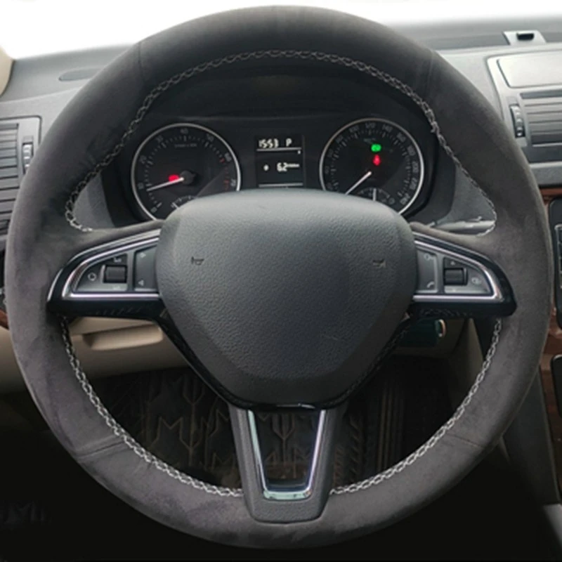 

Автомобильные аксессуары, замшевая Кожаная оплетка для Skoda Rapid Spaceback 2016 Octavia 2017 Fabia 2016 2017