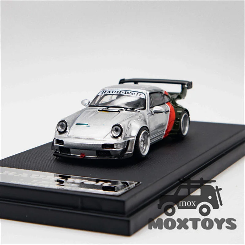 Mini Station 1:64 RWB 964 SAMURAI 2077 BlackYellow / SilverGreen limited499 Diecast Model Car