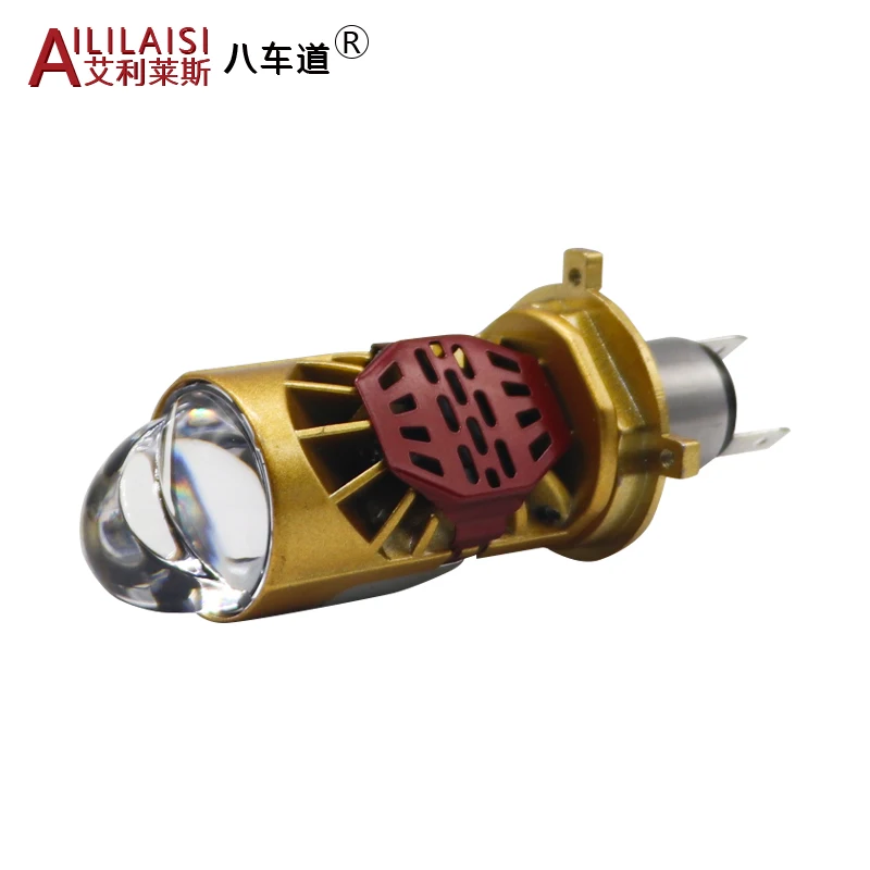 New Design 40W H4 Bi Projector Lens LED Headlight for Motorcycle Car High Low Beam 4000lm Mini Hi Lo 6500K Moto Retrofit Auto