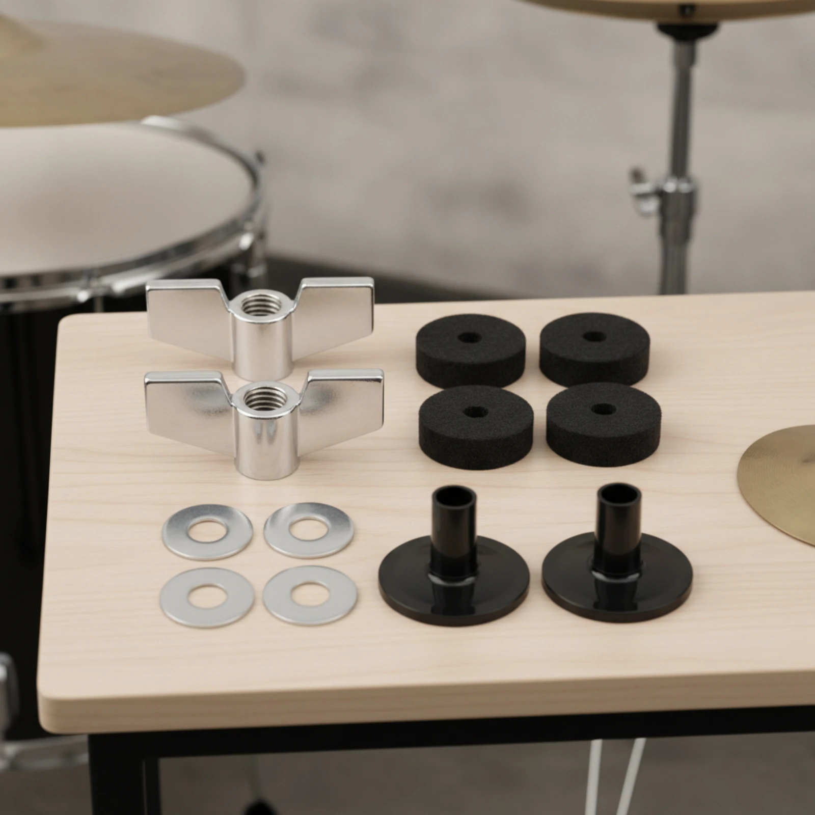 12 Pieces Wing Nut and Washer Set Easy to Install Drum Hardware with Felt Pads Drum Accessory Set Safeguarding Heavy-Duty