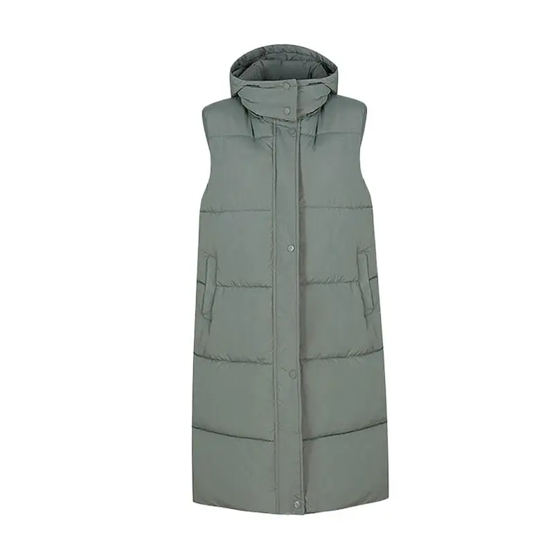 

Long women's cotton vest female winter long hooded down cotton vest big yards thickening tank top coat in winter