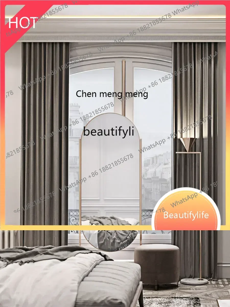 

new Nordic Minimalist Marble Floor Mirror European-Style Large Apartment Special-Shaped Floor Dressing Mirror ss 8617