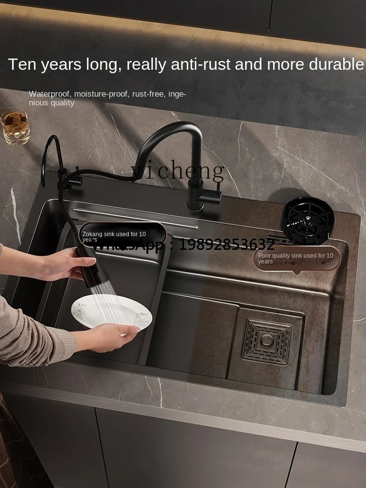 Nano Thickened 304 Stainless Steel Water Platform Washing Basin Handmade Sink
