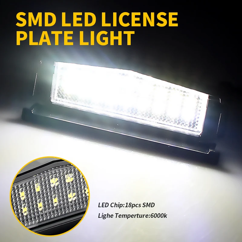 2Pcs Canbus LED Number License Plate Light Lamps For Mazda 2 Mx-5 nd Mx5 Miata 2016-up 18-SMD Error Free White Car Accessories