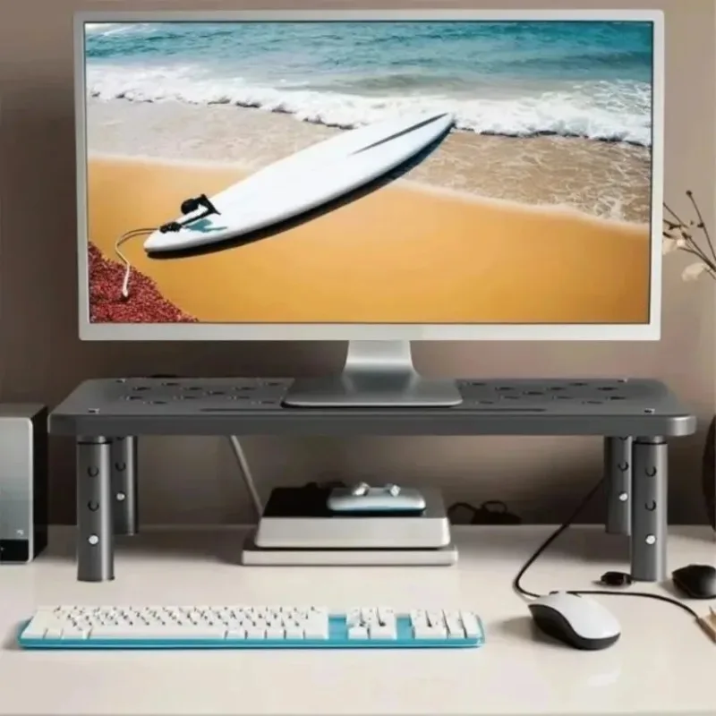 Height Adjustable Monitor Stand Riser Desk Organizer Metal Computer Screen Holder for Home Desktop Storage Ergonomic Stand