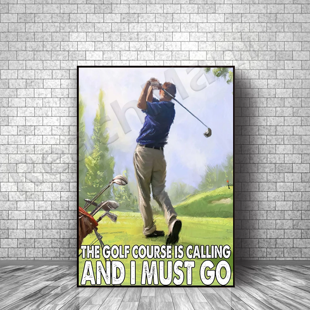 

golf is calling, i must go poster, golf lover gift, golf art, golfer gift, sports wall art