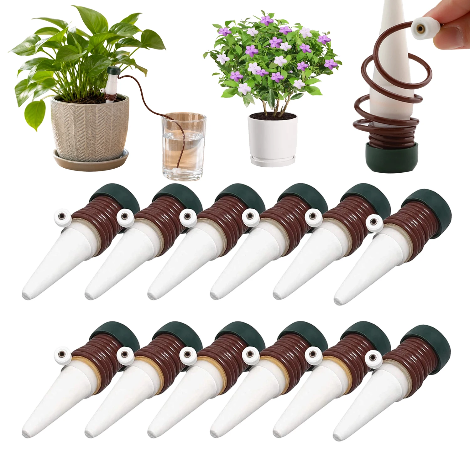 Lot de 12 tubes de raccordement pour irrigation goutte-à-goutte, tuyau d'arrosage de jardin, micro-tuyau flexible pour serre, pelouse, fleurs, légumes, accessoires pour système d'irrigation des plantes