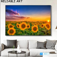 Large Size Sunflower Flower Landscape Canvas Painting Wall Art Pictures Poster and Prints For Living Room Home Decor No Frame