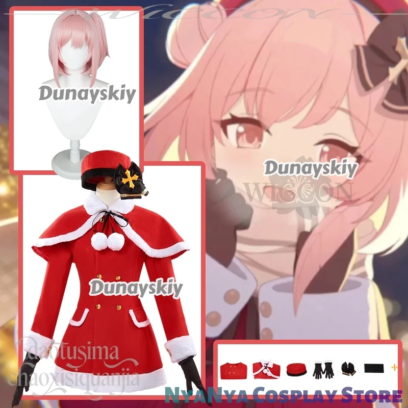 

Sumi Serina Cosplay Anime Game Blue Archive 코스프레 의상 Kawaii Christmas Red Furry Mini Dress Hat Sweet Lolita Pink Wigs Halloween