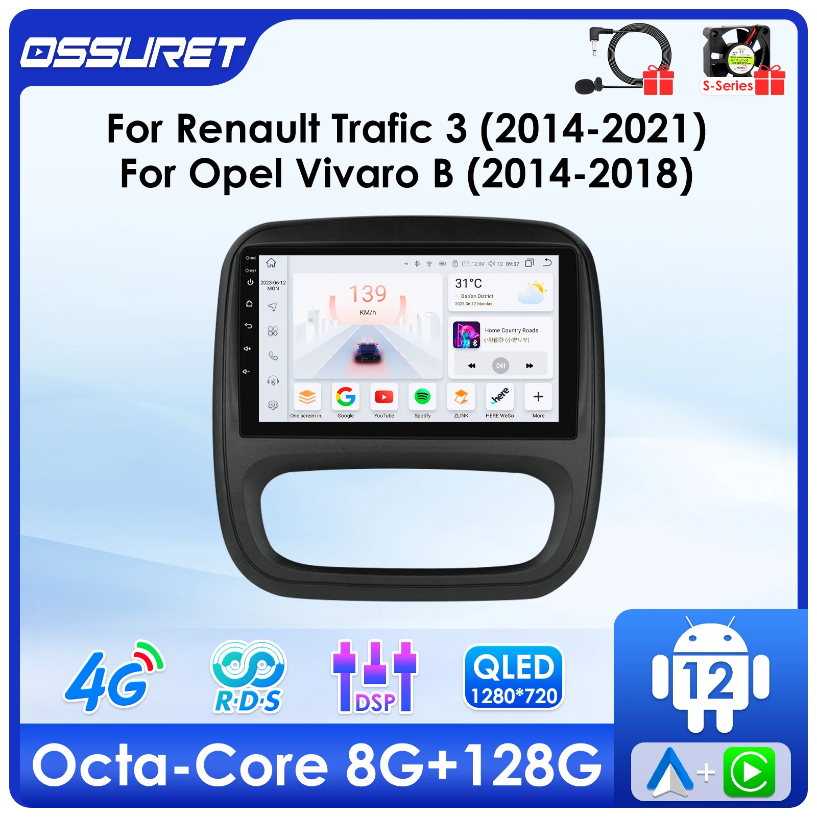 Android for Opel Vivaro B 2014 2015 2016-2020 2021 Renault Trafic 3 Multimedia Video Player Auto radio 2din GPS Stereo Carplay