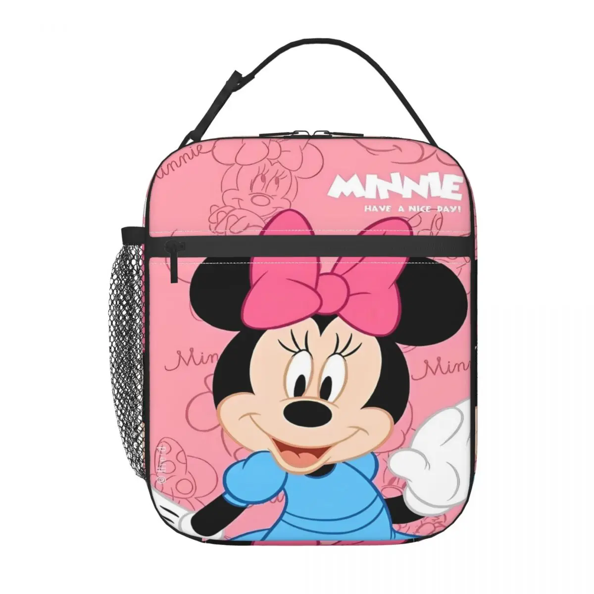 Pink Minnie Mouse Insulated Lunch Bags Storage Food Box Reusable Cooler Thermal Bento Box For Picnic