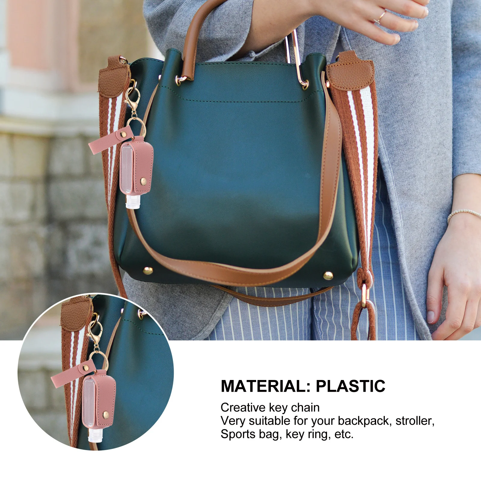 

1 set Portable Travel Bottle Keychain Cover For Hand Gel Disinfectant Perfume Mini Container Lightweight Key