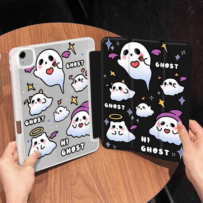 เคสแท็บเล็ตผีน่ารักสำหรับ7 8 9th 10.2เคส iPad Air 5 4 10.9เคส9.7 6th Gen iPad Mini6ถอดออกได้