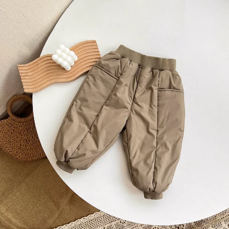Pantalones de algodón para niñas y niños, pantalones cálidos de lana gruesa para invierno, pantalones de terciopelo acolchados para bebés, ropa para niños de 2 a 6 años