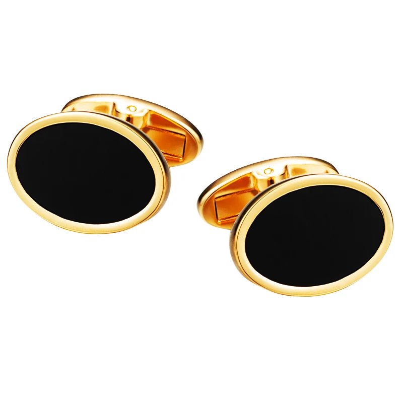 

KFLK French Shirt Fashion Cufflink for Men's Brand Cuff link Button Oval Gold-color High Quality Guest