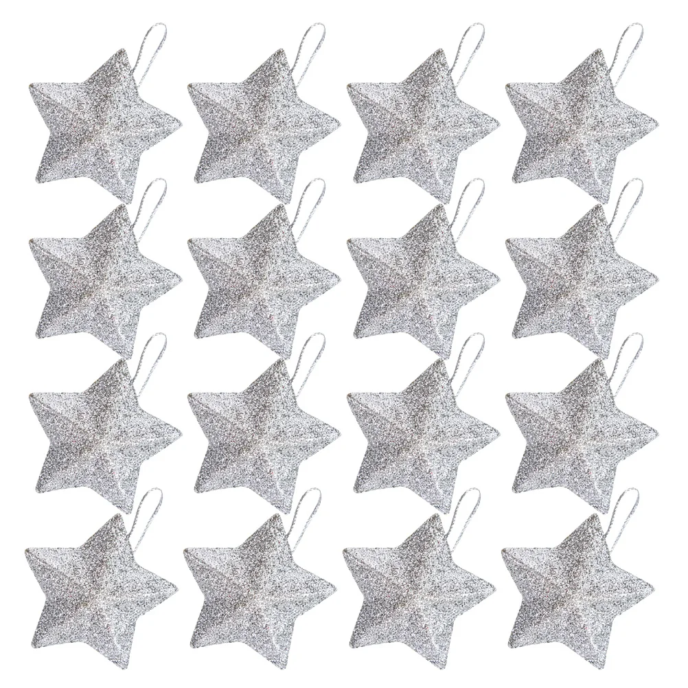 

60 Pcs Craft Christmas Ornaments Small Party Favors Star Tree Hanging Decorative Decorations