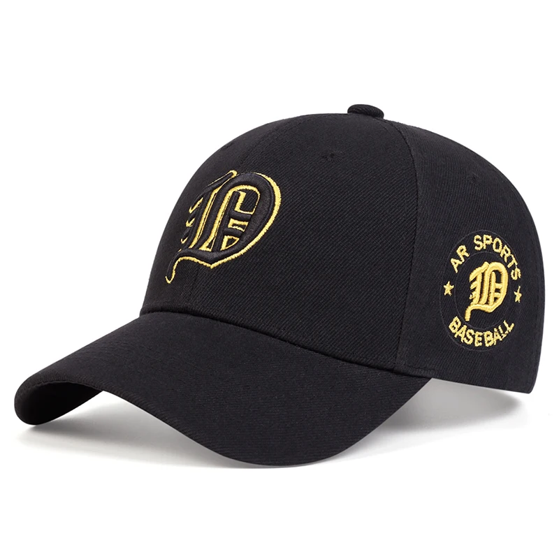 Unisex Gothic Letter D Embroidery Baseball Caps Spring Autumn Outdoor Adjustable Casual Hats Sunscreen Hat