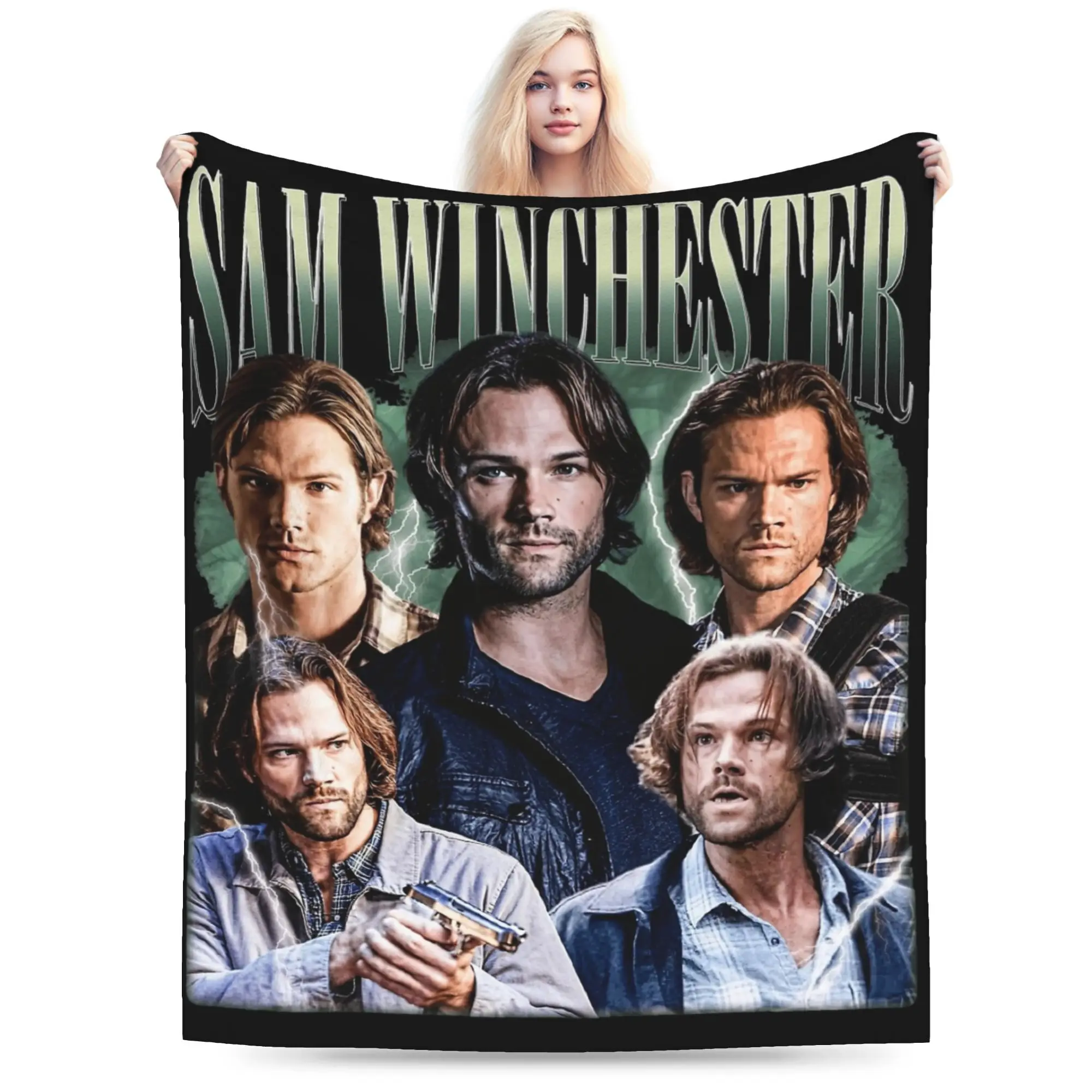 Sam Winchester Supernatural Blanket Coral Fleece Plush  Winter  Multi-function Ultra-Soft Throw Blanket for Home Car Bedspreads