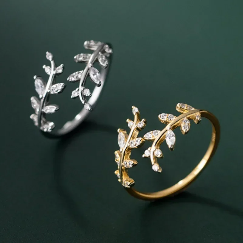 Creative Leaf Branch Shape Rings For Woman Open Adjustable Ring Finger Luxury Wedding Party Girl's Jewelry Anillos Кольцо