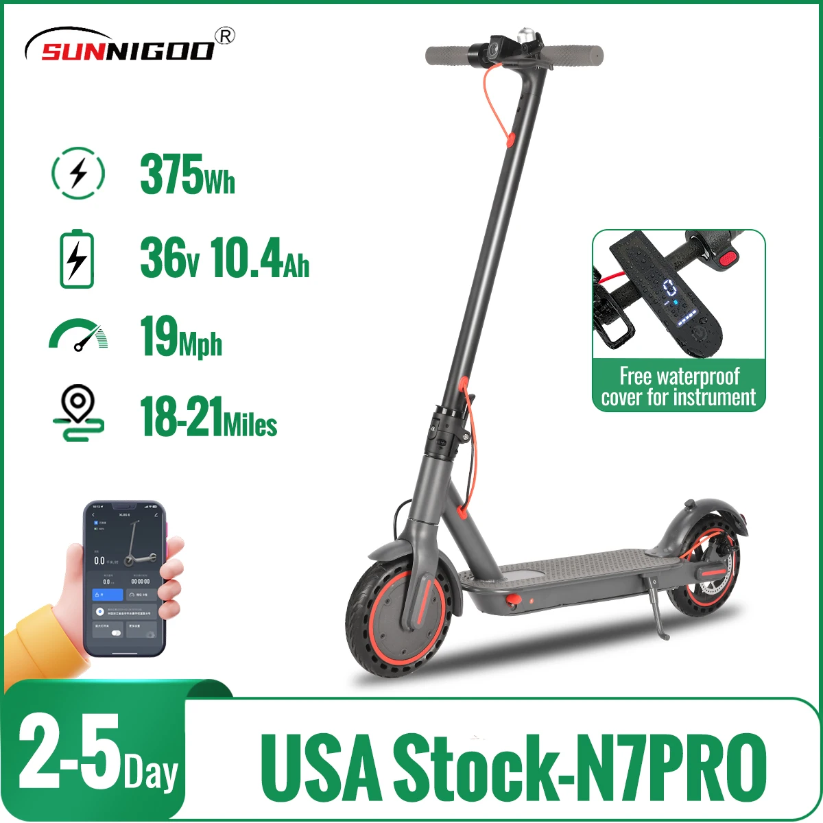 SUNNIGOO N7PRO Kids Electric Scooter 350W Scooter For Teenagers Outdoor Tools Toys Gift ‎8.5 Inch Folding Electric Scooter