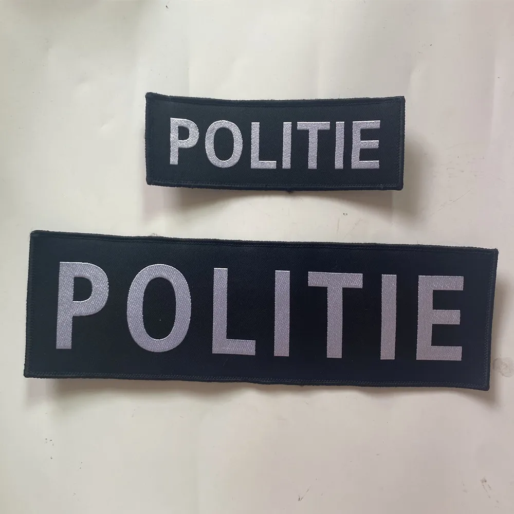 Politie Patches Small and Large  Reflective  Patch for Tactical Clothing Uniform Jacket Backpack Vest Patch Tactical  Hat