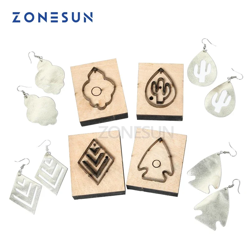 ZONESUN Fish DIY Cutter Leather Earring Cutting Die Cactus Leather Decoration Earring Template For Die Cutting Machine Clicker