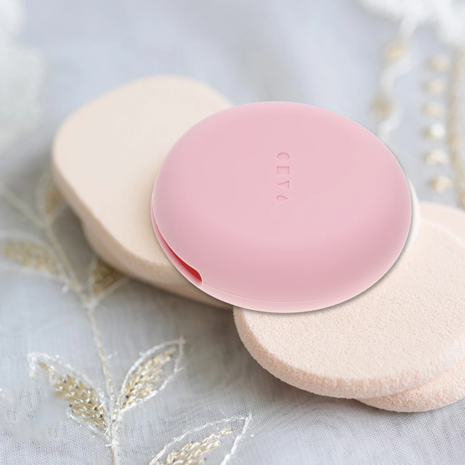 حافظة إسفنجية للتجميل، حامل مكياج للسفر، تخزين من السيليكون المحمول