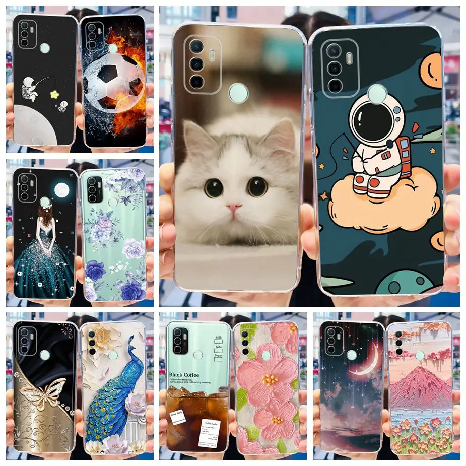 For Oppo A53 Case Oppo A53s Cute Painted Cover Clear Silicone Soft TPU Phone Case For Oppo A53s A 53 s OppoA53 Fundas 6.5'' Bags